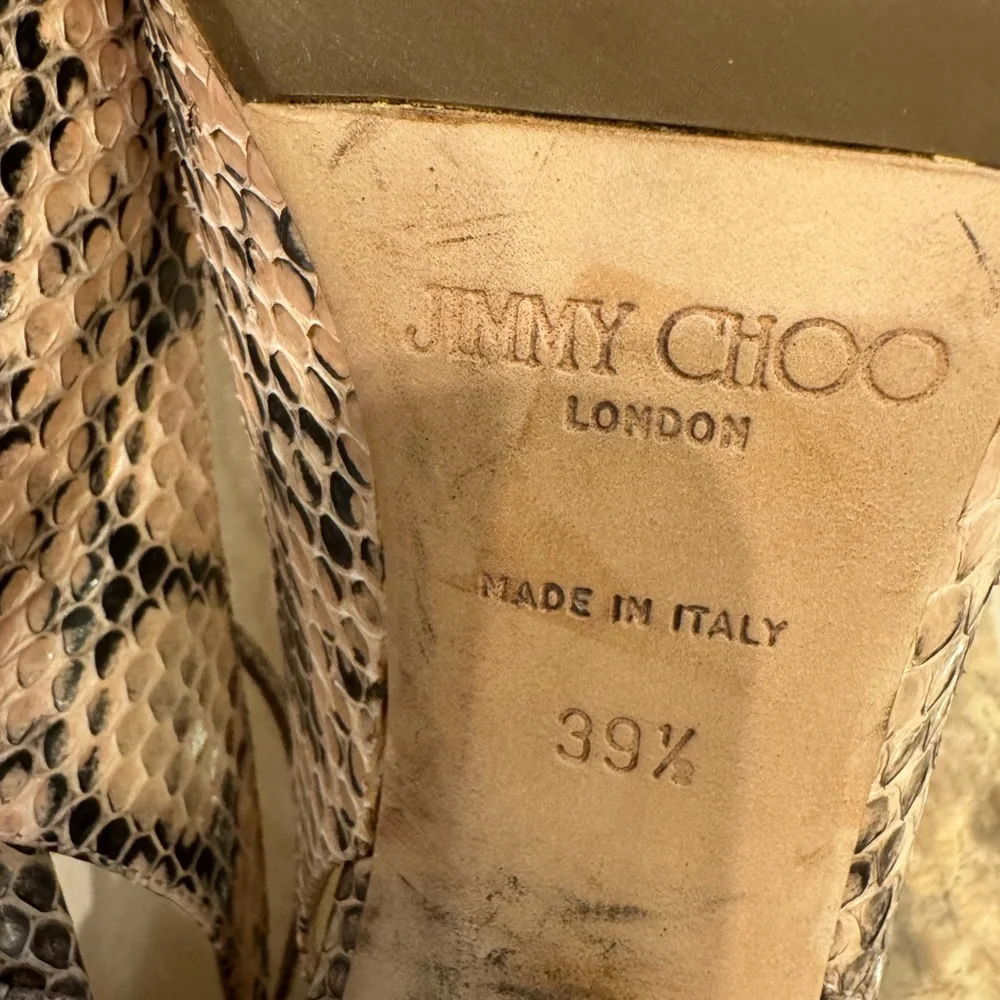 Jimmy Choo Pink Python Snake Skin Shoes - Picture 4 of 6